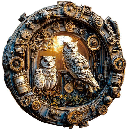 3D Steampunk Eulen Holzpuzzle