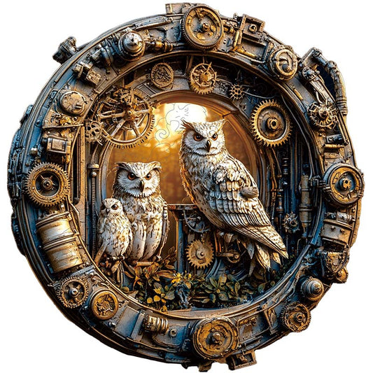 3D Steampunk Eulen Holzpuzzle