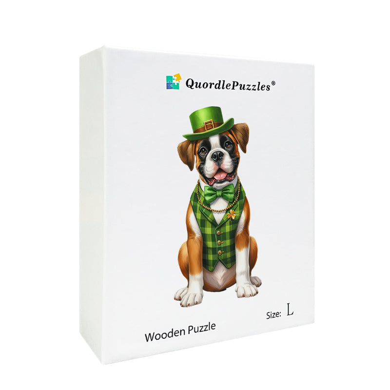 Boxerhund zum St. Patrick’s Day