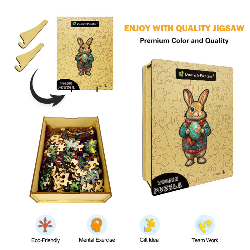 3D aufrechter hase holzpuzzle