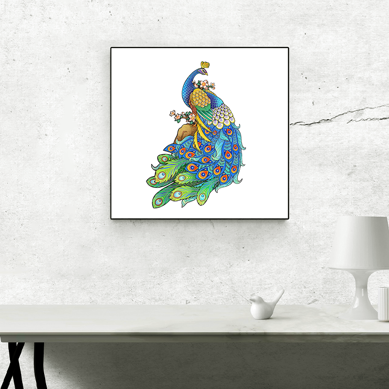Blaues Feder-Pfau-Puzzle