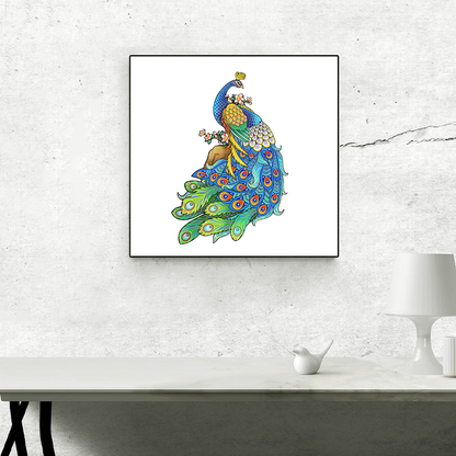 Blaues Feder-Pfau-Puzzle