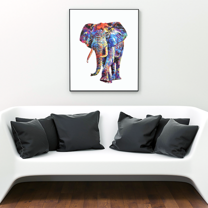 Abstrakter bunter Tierkunst-Elefant