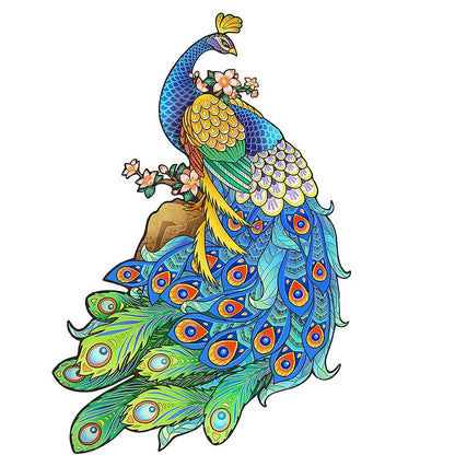 Blaues Feder-Pfau-Puzzle