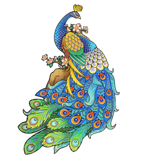 Blaues Feder-Pfau-Puzzle