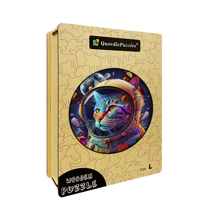 Space Cat Süße Kätzchen Holzpuzzle