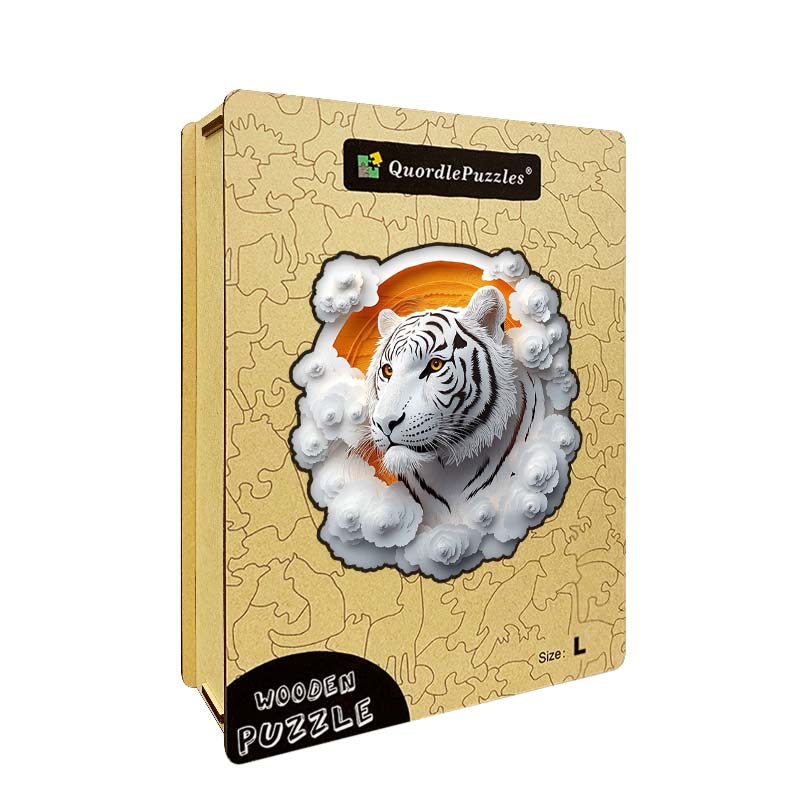 3D Weißer Tiger Holzpuzzle