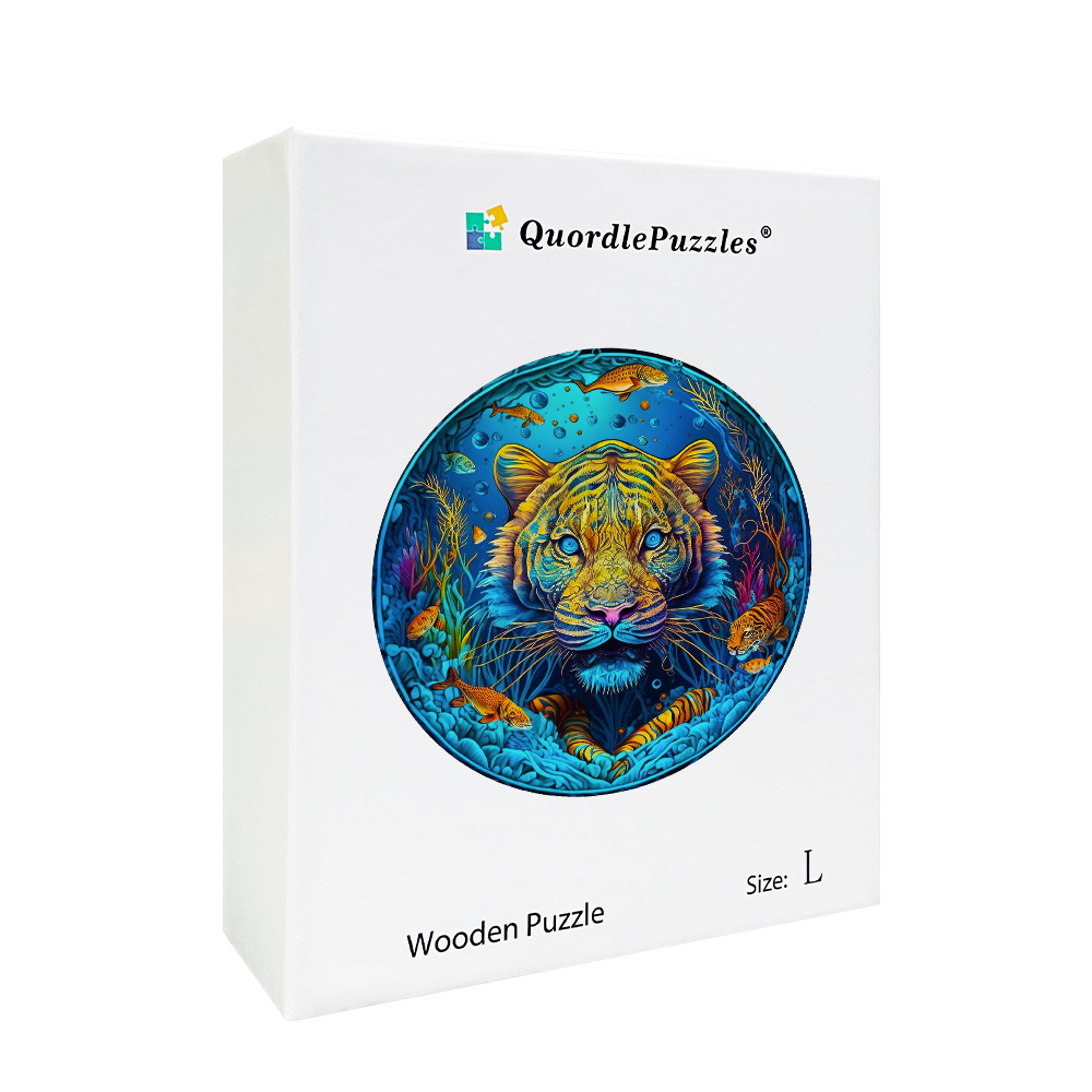Psychedelisches Tiger-Holzpuzzle