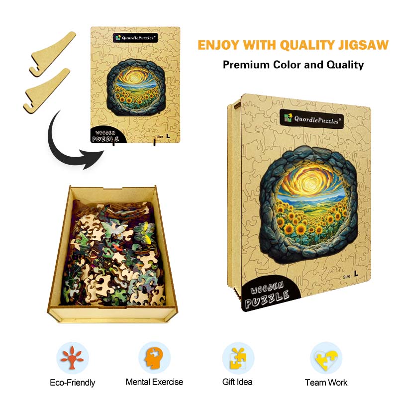 3D Sonnenblumen Tal Holzpuzzle