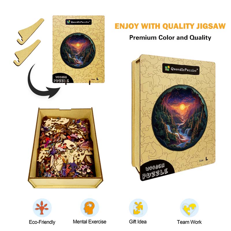 3D Wasserfall Landschaft Holzpuzzle