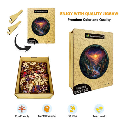 3D Wasserfall Landschaft Holzpuzzle