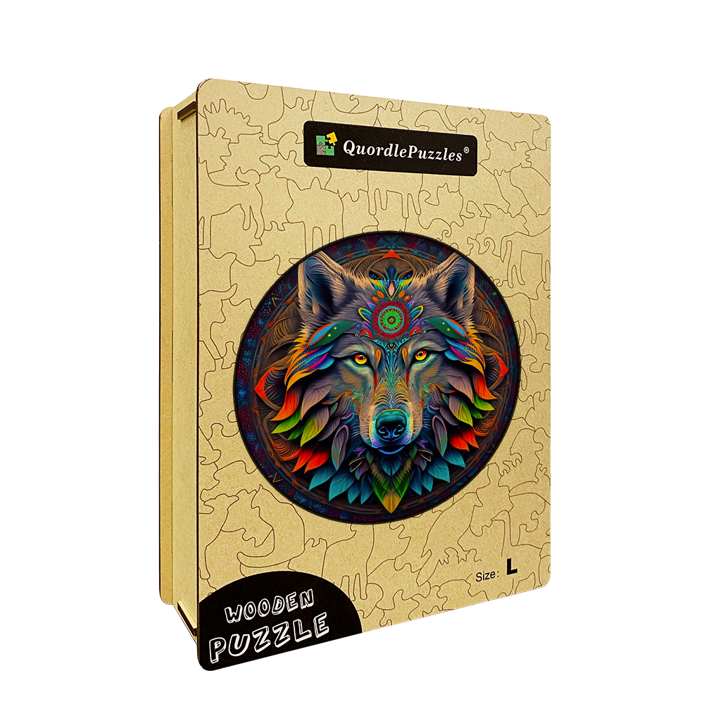 Mandala-Volk-Holzpuzzle
