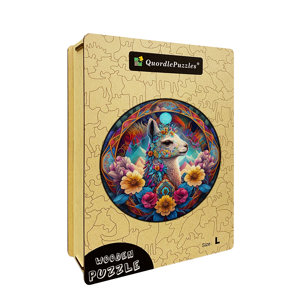 Mandala Lama Holzpuzzle