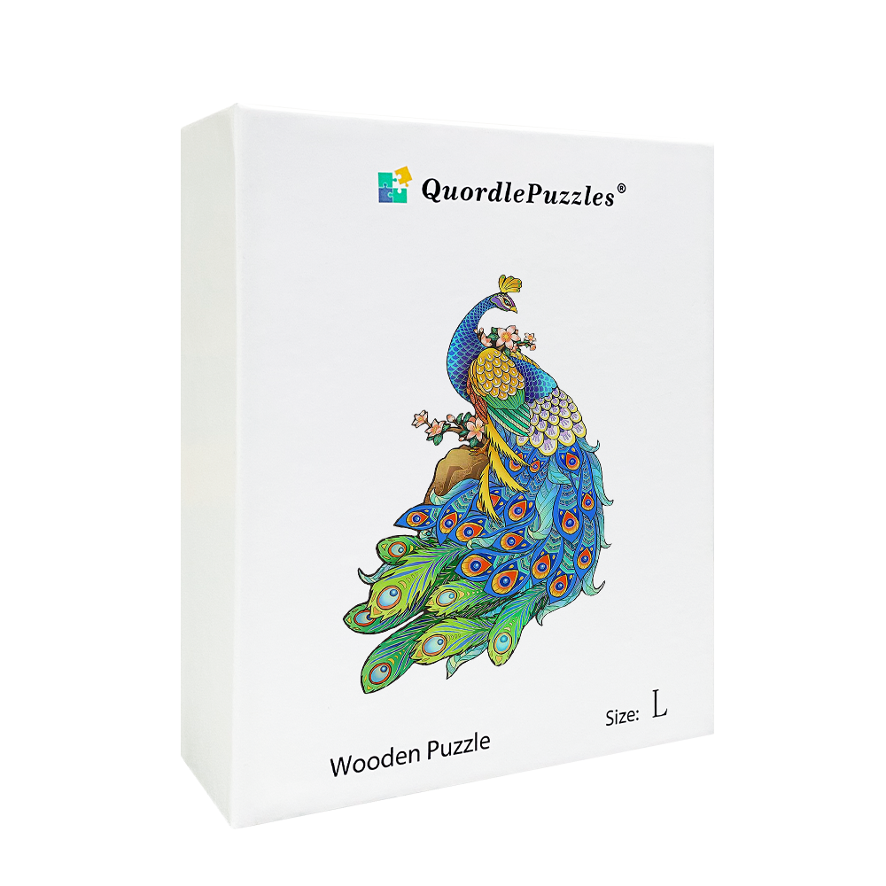 Blaues Feder-Pfau-Puzzle