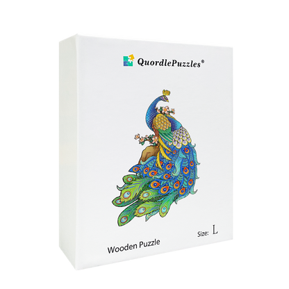 Blaues Feder-Pfau-Puzzle