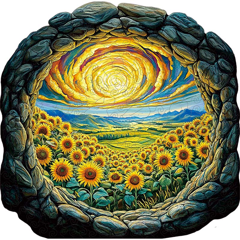 3D Sonnenblumen Tal Holzpuzzle