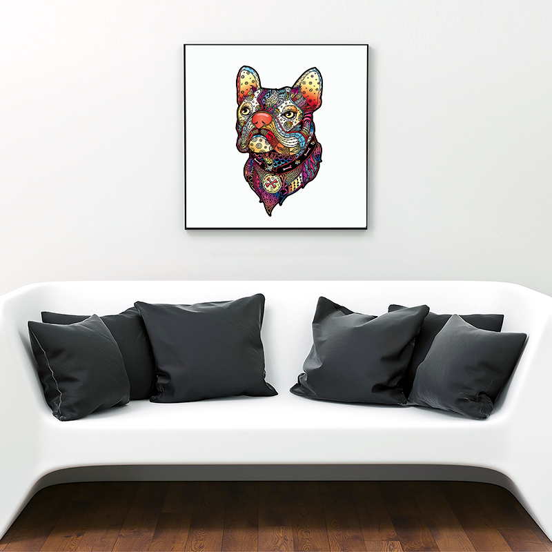 Buntes Französische-Bulldogge-Puzzle