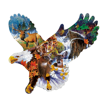 auf das Eagle Eye-Holzpuzzle