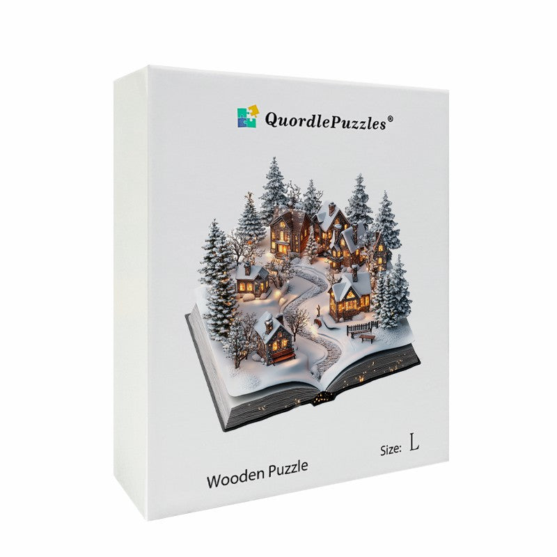 🔥Letzter Tag –3D Schnee Dorf Holzpuzzle