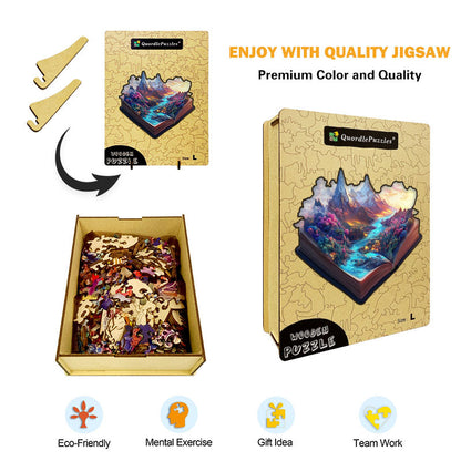 3D zauberberg buch holzpuzzle