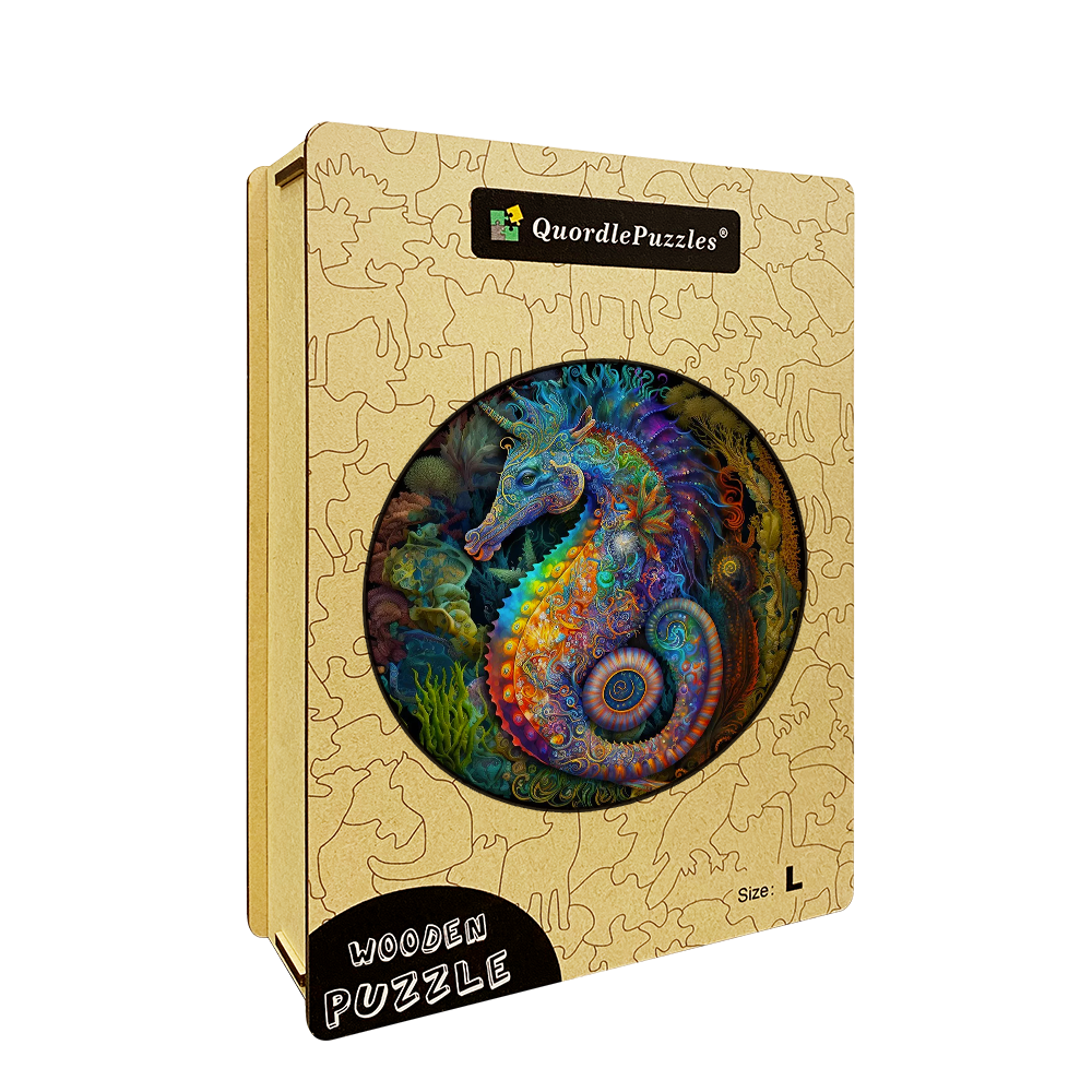 Mandala Seepferdchen Holzpuzzle