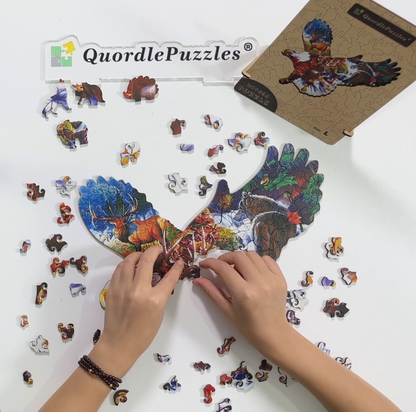 auf das Eagle Eye-Holzpuzzle