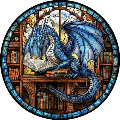 Drache der Weisheit in der Bibliothek