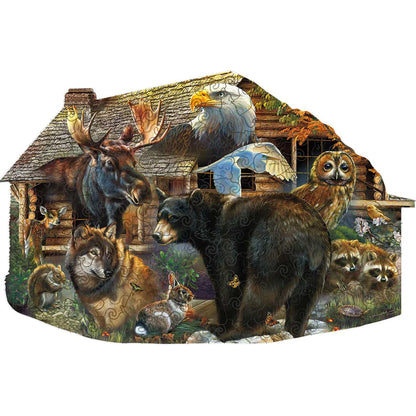 Holzpuzzle „Wildlife Cabin“.