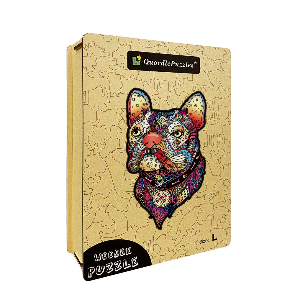 Buntes Französische-Bulldogge-Puzzle