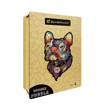 Buntes Französische-Bulldogge-Puzzle