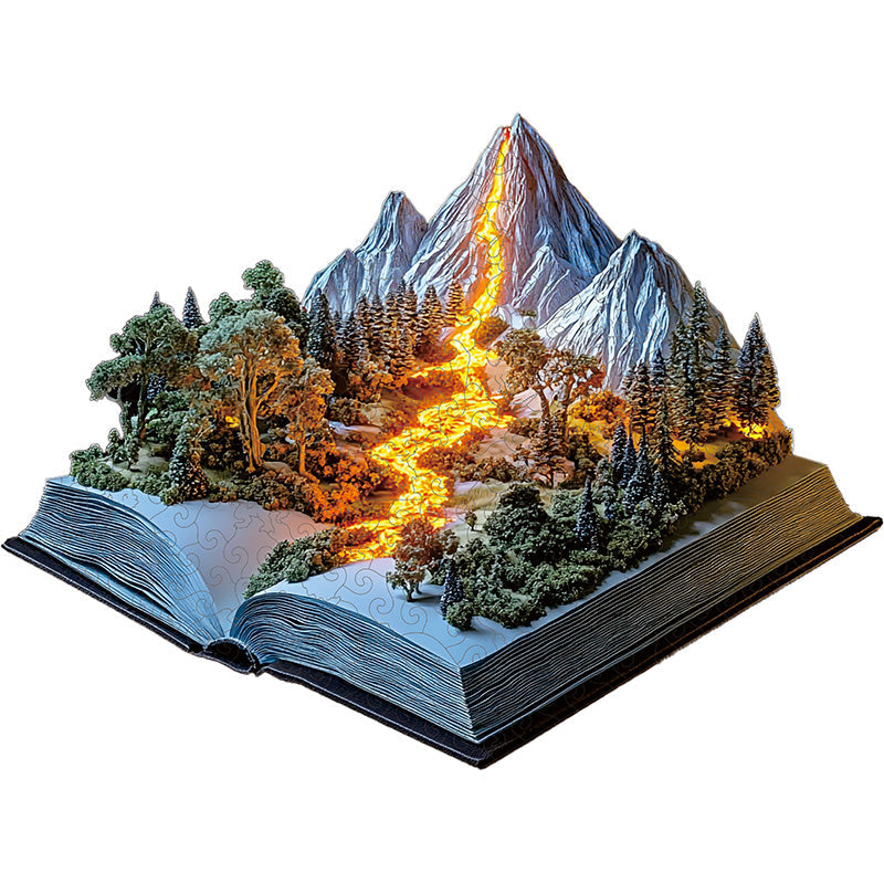 3D bergsonnenuntergang holzpuzzle