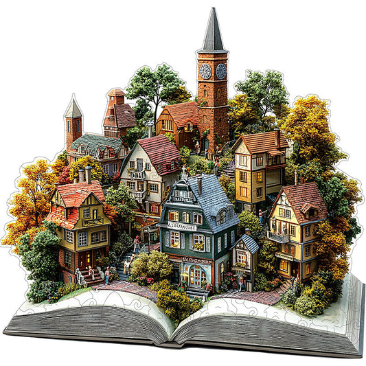 3D herbstdorf holzpuzzle