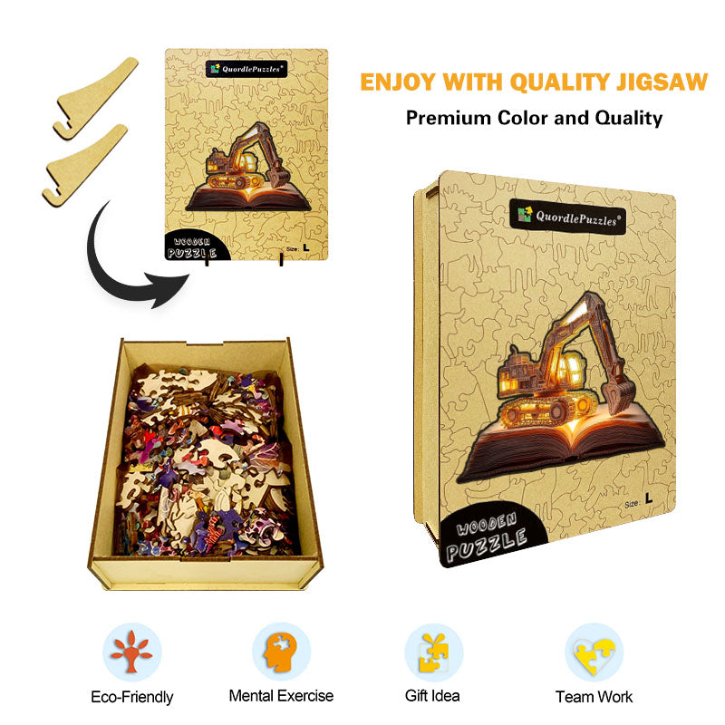 3D bagger auf buch holzpuzzle
