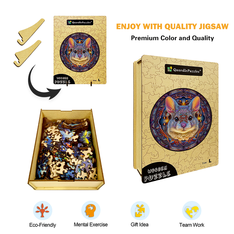 Mandala Hase Holzpuzzle