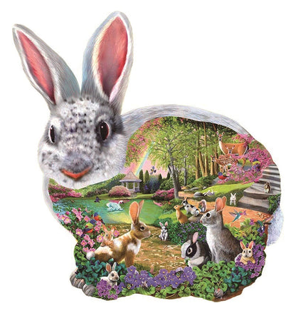 Hasen-Puzzle aus hohlem Holz