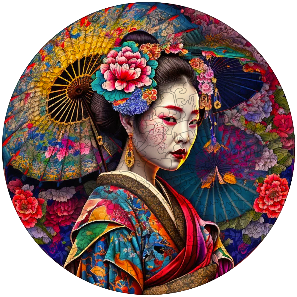 Japanisches Geisha-Holzpuzzle