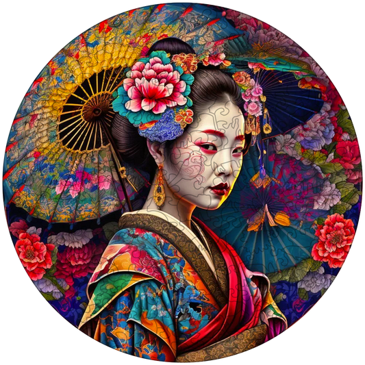 Japanisches Geisha-Holzpuzzle