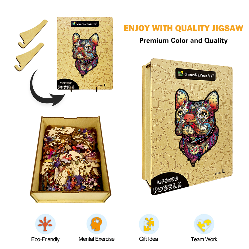 Buntes Französische-Bulldogge-Puzzle