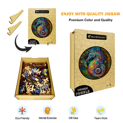 Mandala Seepferdchen Holzpuzzle