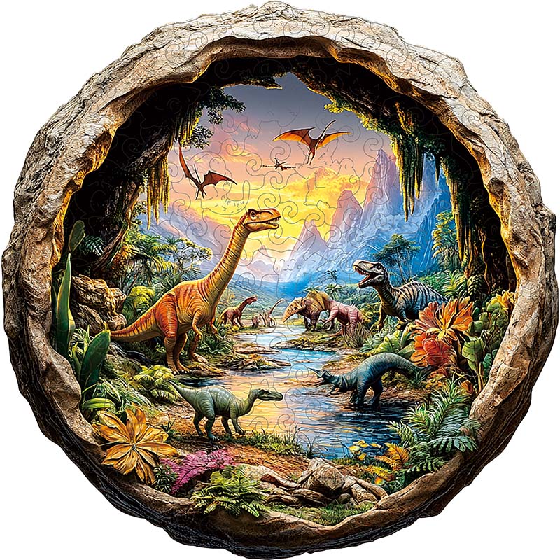 3D Dinosaurier Welt Holzpuzzle