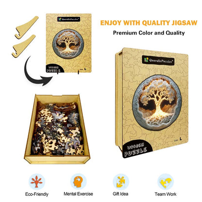 3D Leuchtender Baum Holzpuzzle
