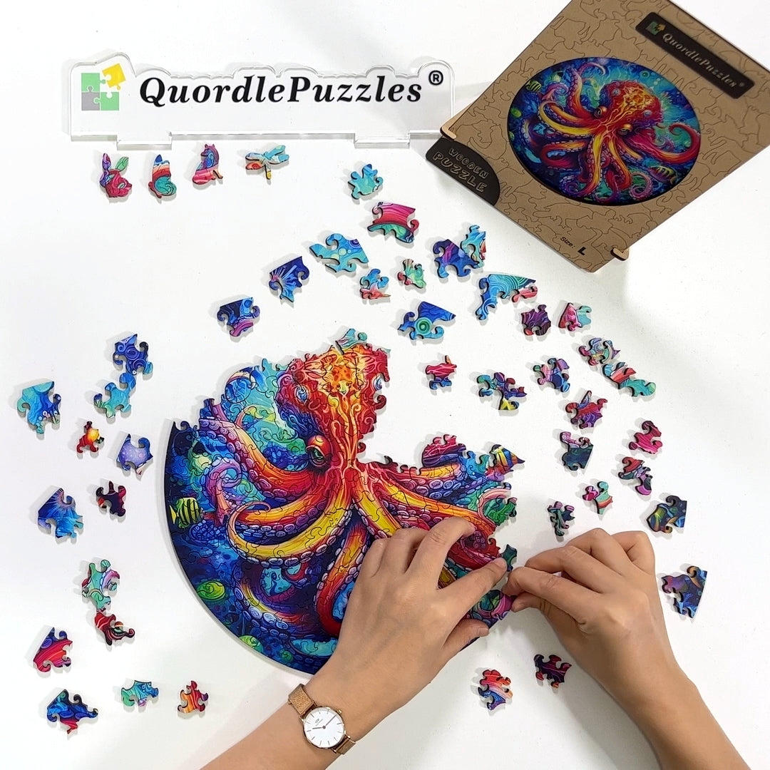 Oktopus Lebendiges Holzpuzzle