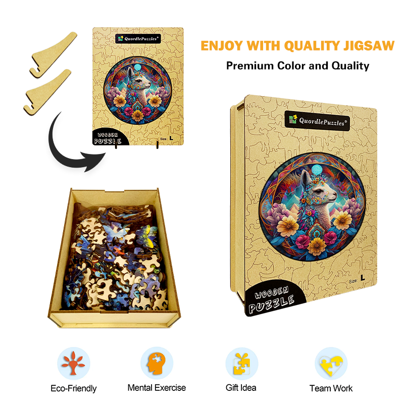 Mandala Lama Holzpuzzle