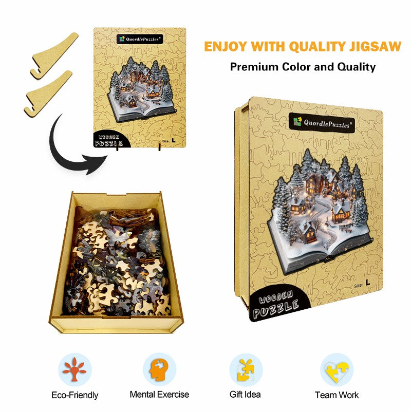 🔥Letzter Tag –3D Schnee Dorf Holzpuzzle