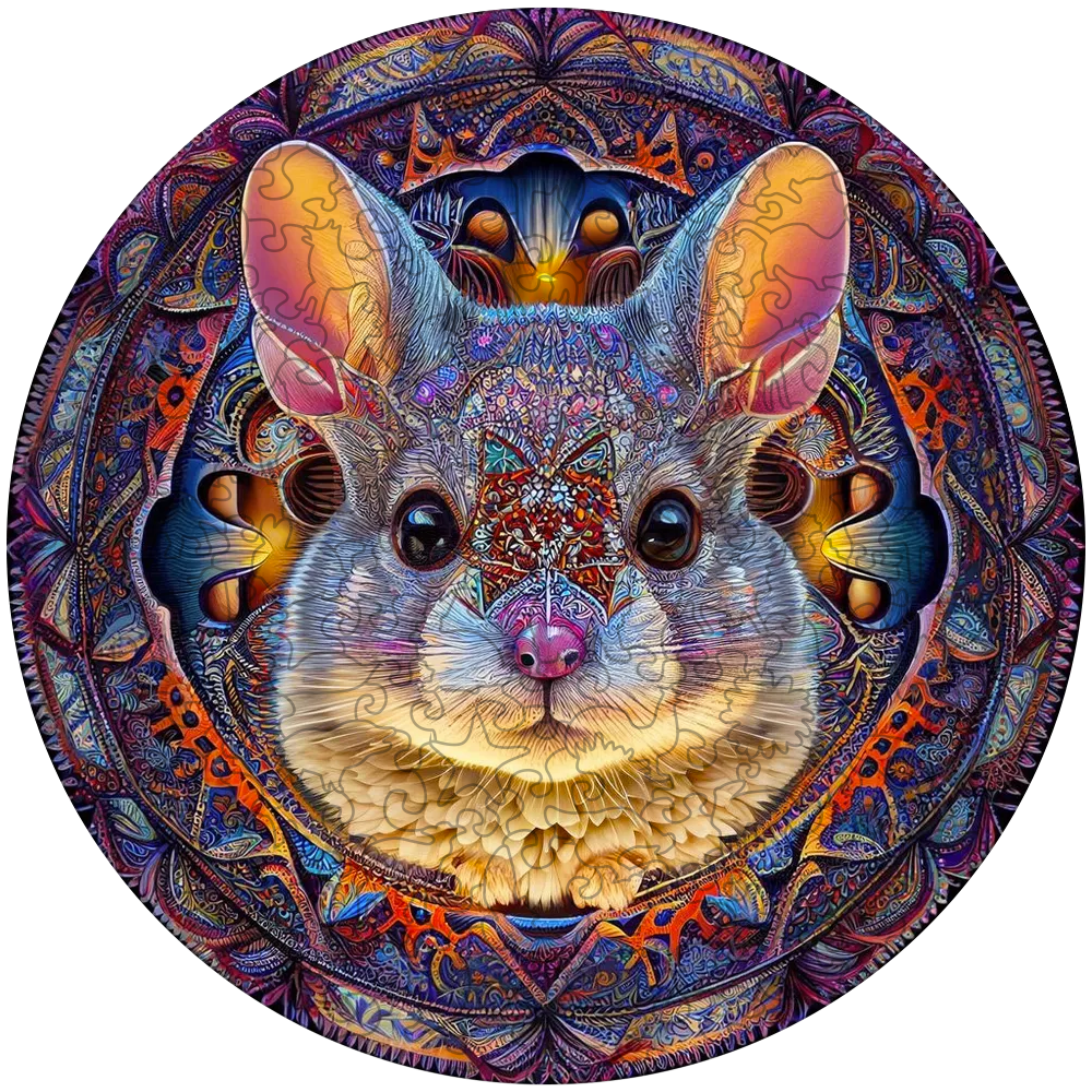 Mandala Hase Holzpuzzle