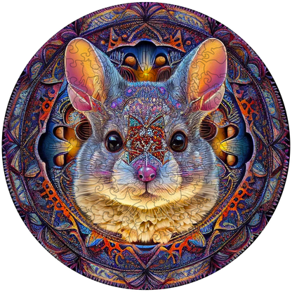 Mandala Hase Holzpuzzle