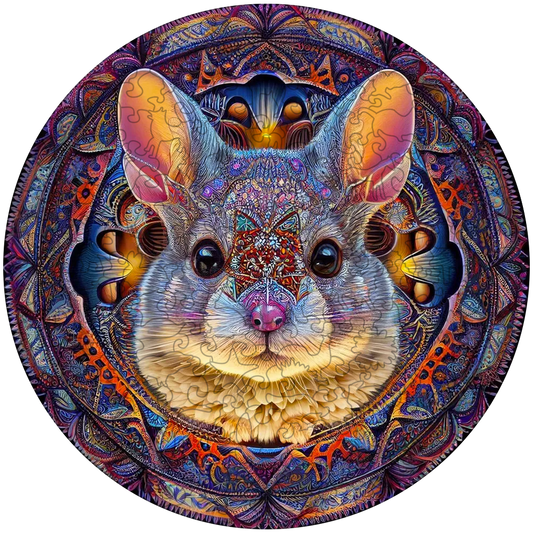 Mandala Hase Holzpuzzle