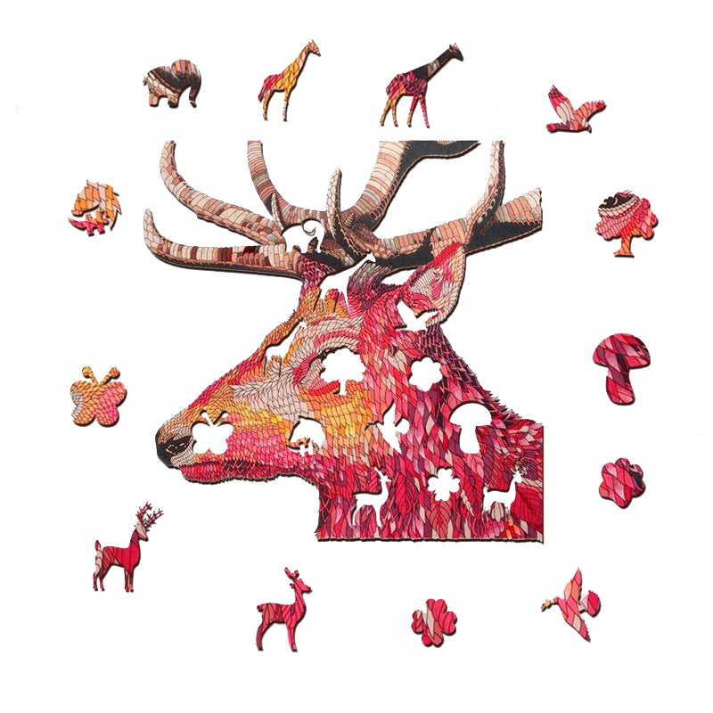 Rotes Elch-Puzzle
