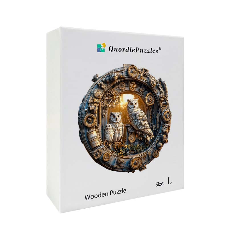 3D Steampunk Eulen Holzpuzzle
