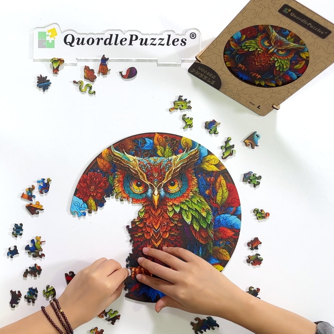 Mandala Eule Holzpuzzle